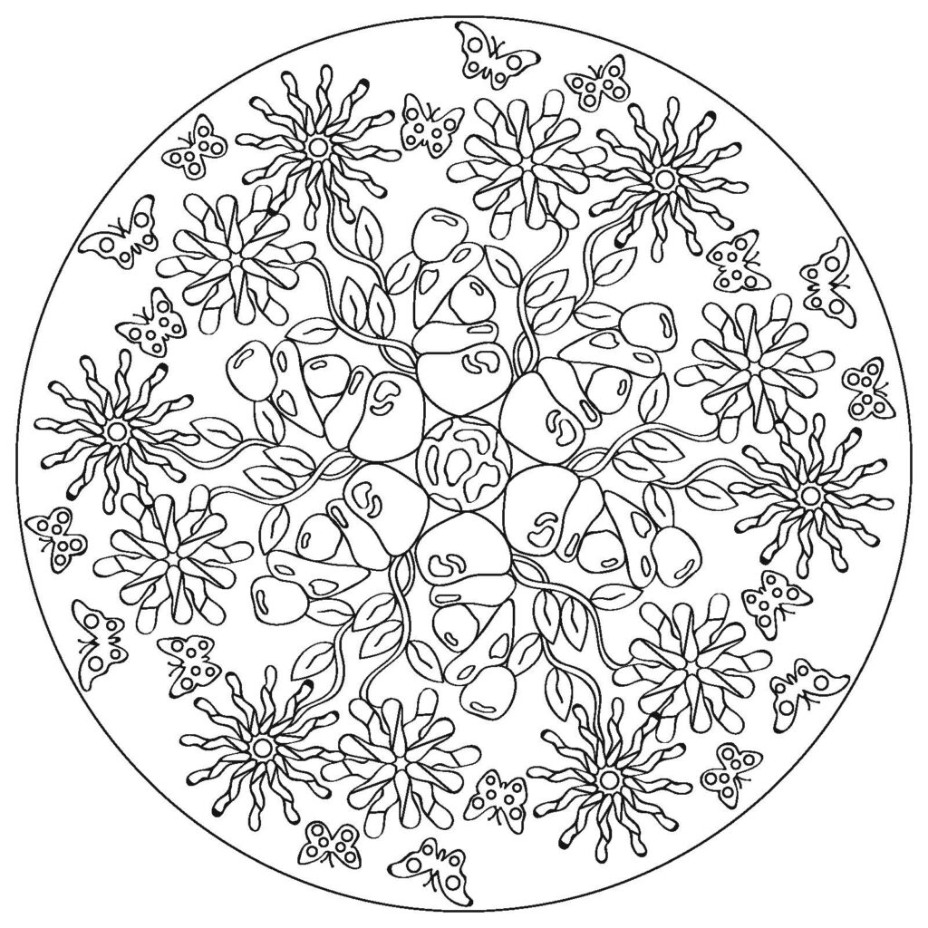 Nature Mandala Adult Coloring Pages